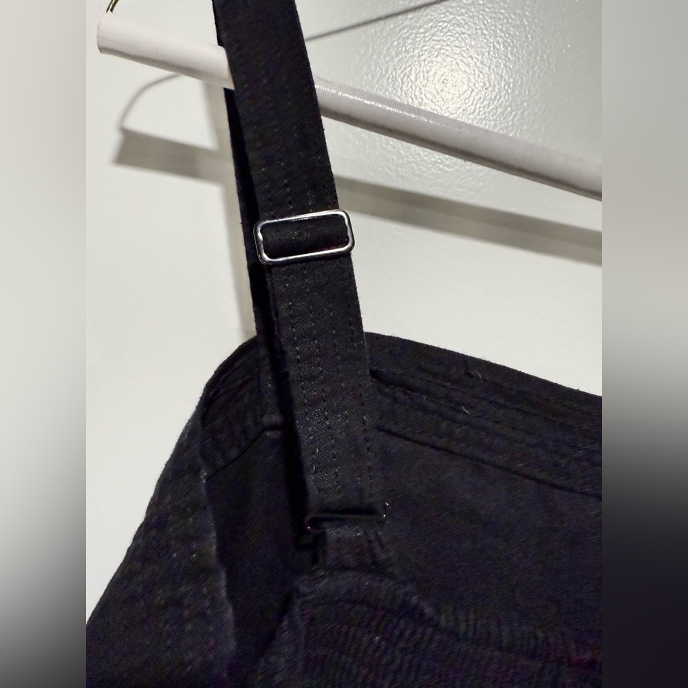 Overall bib black romper. Adjustable straps. Never been worn. Size extra small - Picture 5 of 8